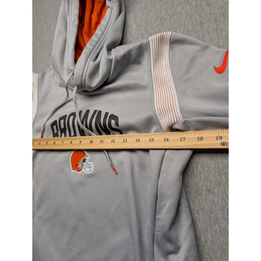Nike Hoodie Mens Small Gray Pullover Cleveland Browns Football OnField Thermal